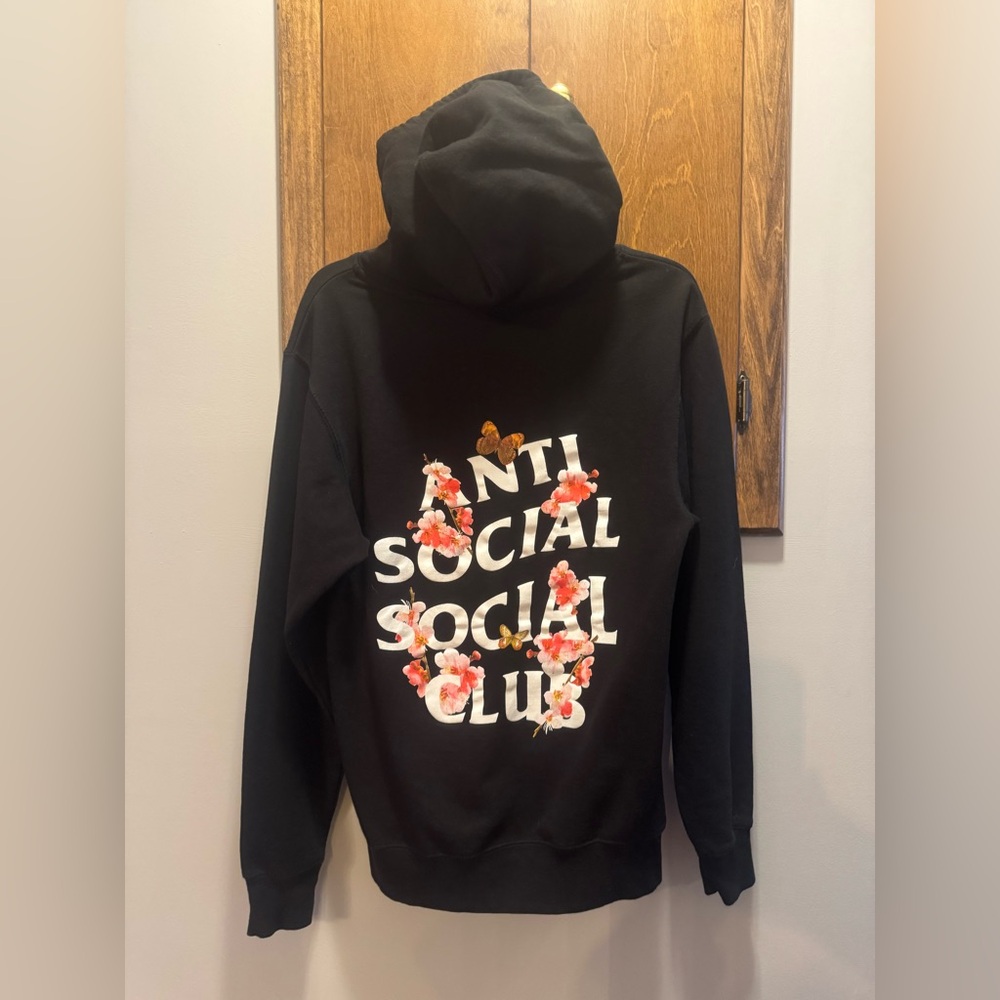 Anti Social Social Club Black Hoodie w Flowers